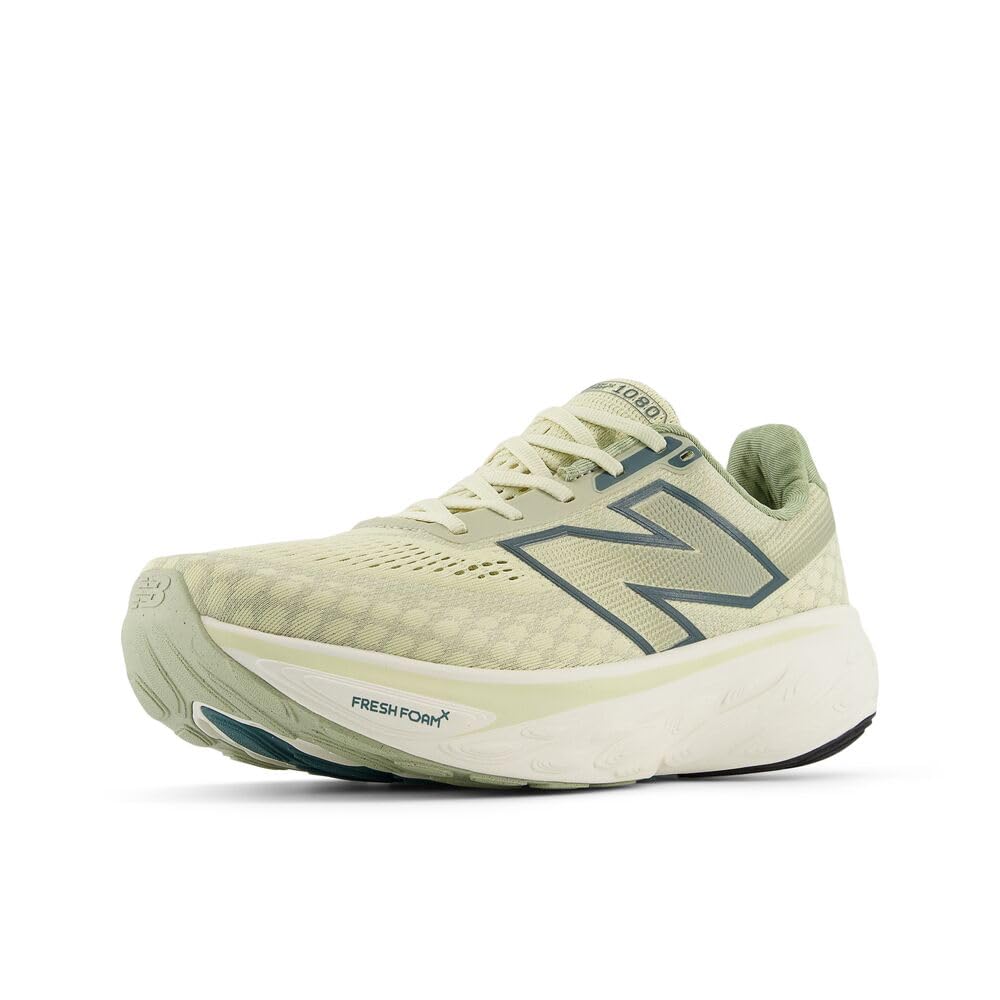 New Balance Men's Fresh Foam X 1080 V14 Running Shoe, Pale Moss/New Spruce/Linen, 7 W Image