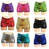 SACASUSA (TM) Sexy Shiny Stretchy Metallic Liquid Wet Look Mini Shorts Hot Pants 10 colors