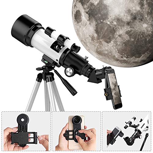 51mM6JGNMRL Telescope for Kids Beginners Adults, 70mm Aperture 400mm Ultra HD AZ Mount Astronomical Refracting Telescope for Kids Beginners - Travel Telescope with Carry Bag - Image 5