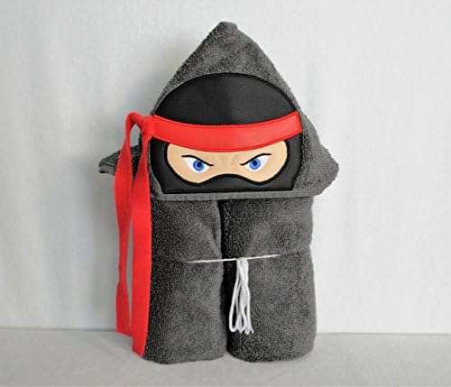 Black and Red Ninja Hooded Bath Towel - Baby, Child, Tween