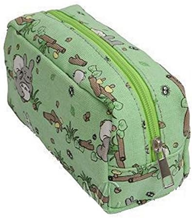 Errilol Cute Cartoon Style Zipper Pen Bag Pencil Case Cosmetic Makeup Bag Pouch Stationery Writing Office School Supplies Holder Wallet (Green)