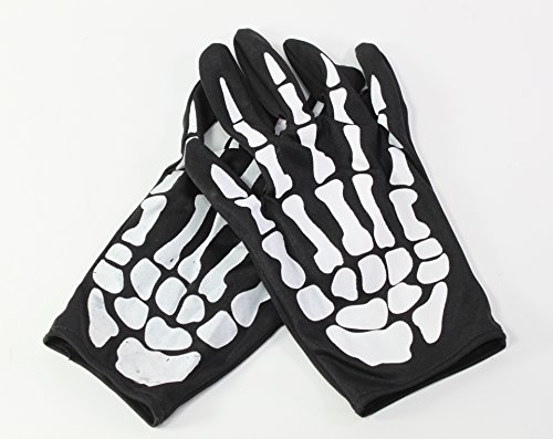 Pair of Skeleton Hand Bone Costume Gloves Halloween US Seller~We Pay Your Sales Tax