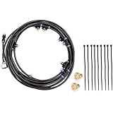 CozyCabin Outdoor Misting Cooling System - 26.2ft (8m) Misting Line + 9 Brass Mist Nozzles For Patio Garden Greenhouse, Simply to Install