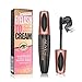 Waterproof Mascara Cream, 4D Silk Fiber Eyelash Mascara, Extension Makeup Black Waterproof Eye Lashes Make Up Kit 0.6 fl. oz