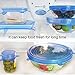 Silicone Stretch Lids,6 Pack Reusable Durable and Expandable to Fit Various Sizes and Shapes of Containers. Superior for Keeping Food Fresh, Dishwasher and Freezer Safe