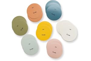 SISTERLY MARKET Gift Tags - Circle Gift Label Stickers - Cute Label Tags (Multicolored)