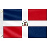 Double Sided Dominican Republic Boat Flag 12x18IN Dominicans Marine Small Flag Bright Colors Fade Proof Nylon Truck Motorcycle Banner with 2 Brass Grommets Outside