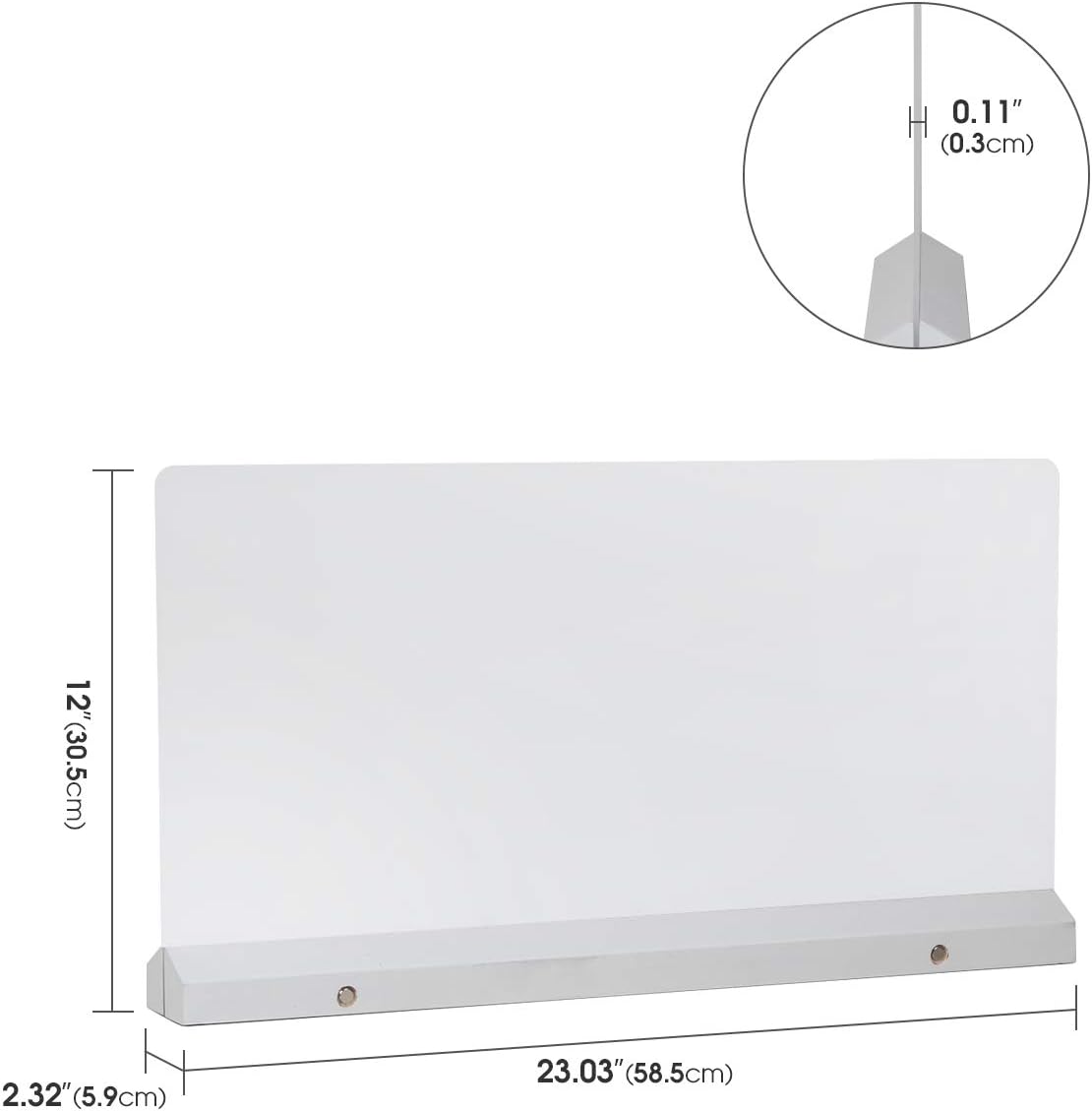 J JACKCUBE DESIGN Acrylic Desk Divider, Office Partition Board, Privacy Panel, Sneeze Guard Desktop Accessories for Classroom Cubicle Table Clear Boards 23.03 x 12 inches -MK529B : Office Products