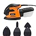 Anesty Mouse Detail Sander 13000 OPM Electric Sanding Machine with LED Light and Finger, Triangle Attachment for Wood Metal Plastic Paint Surface Wall