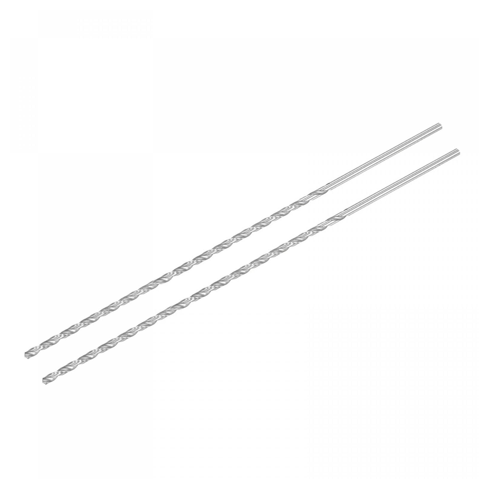 TA-VIGOR 2Pcs 3.5mm Extra Long Twist Drill Bits, 250mm Length High-Speed Steel HSS Straight Shank Spiral Drill Bits for Wood Metal Aluminum Plastic