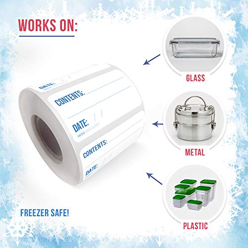 MESS Dissolvable Freezer Labels 500 Removable Food Container Labels