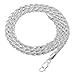 3.5mm Solid 925 Sterling Silver Diamond-Cut Rope Link Italian Chain, 18