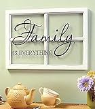 FAMILY White Wooden Window Pane Frame Sentiment Decor Shabby Chic Cottage Wall Hanging Inspirational Home Accent Plaque Decoration