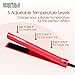 BEAUTIROX Flat Hair Iron with Anti-Static Technology and Temperature Controls for Straightening and Curls,Redthumb 4
