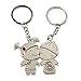 4EVER Cool Stainless Alloy Metal Silver Couple Keychain (Gift Boxed) Weapon Sweetheart Pendant Lovers Key Key Chain Best for Romantic Valentine's Day Wedding Anniversary (A Pair) (Kiss Kids)