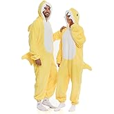 HSCTEK Adult Luxury Double-sided Flannel Shark Onesies with Hoodie(One set for single one)
