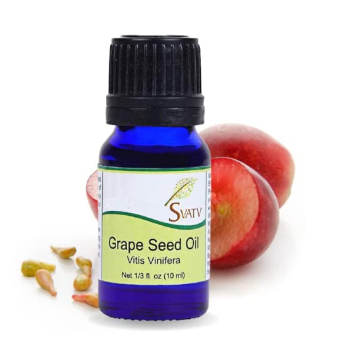 SVATV Grapseed Essential Oil for Natural Yoga Massage & Therapeutic Grade Oil, Room Freshness - Aromatherapy, DIY Personal Care - 10ml
