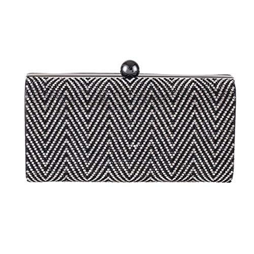 silver evening bag with rhinestones