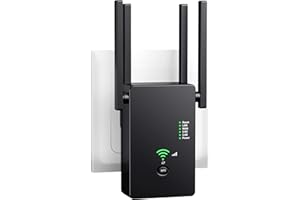 THOAML 2024 WiFi Extender, WiFi Extenders Signal Booster for Home Covers Up to 8000 Sq. Ft and 40 Devices, Dual Band 2.4G/5G 1200Mbps Wireless Internet Repeater and Signal Amplifier Easy Setup - Black