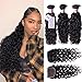UNice Hair Icenu Series 8A Grade Brazilian Water Wave 3 Bundles with Lace Closure Free Part 100% Unprocessed Virgin Human Hair Weave Extensions (18 20 22+16 closure)