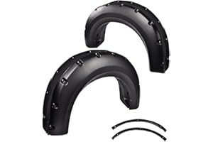 CHEDA Fender Flares,Compatible with 2009-2014 Ford F150, Paintable Riveted Smooth Matte Black Pocket Style 4Pcs Wheel Flares Set