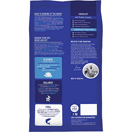 Solid Gold Grain Free Dry Dog Food for Adult & Senior Dogs Made with Real Beef, Egg, and Pea