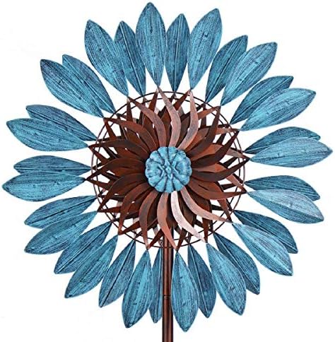 WinWindSpinnerOutdoor Metal Wind Spinners - Kinetic Large Wind Spinners for Yard Garden Lawn, Windmills Decor for Patio Outside (84" Height)