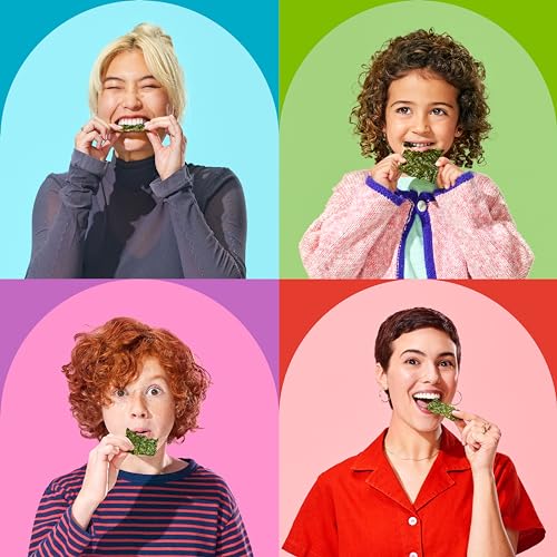 GIMME SEAWEED ORGANIC PREMIUM ROASTED SEAWEED SNACKS, NEW 6 FLAVOR VARIETY PACK, 12 COUNT (2 EACH) KETO, VEGAN, GLUTEN-FREE, SOURCE OF OMEGA3S AND IODINE, HEALTHY ON-THE-GO SNACK FOR KIDS AND ADULTS