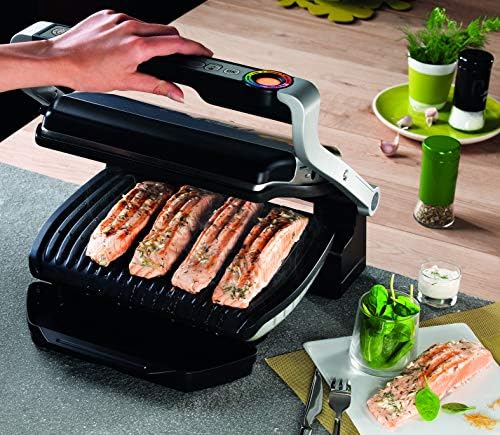 Tefal GC712D12 Optigrill+ Grille Electrique Aluminium Gris/Noir 36,5 x 34,5 x 18 cm