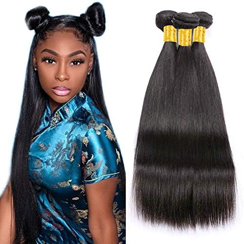 Musi 8A Brazilian Straight Hair Bundles Deals Virgin Brazilian Hair Bundles Brazilian Virgin Straight Human Hair Bundles 12 14 16 Natural Color Total 300g