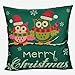 All Smiles Green Christmas Decorations Snowman Santa Throw Pillow Covers 18x18 Decorative Cushion Cases Xmas Holiday Decor for Couch Sofa Sofa and Home