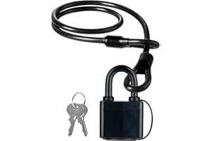 Guliffen Cable Lock,4 ft. Security Steel Cable with Laminated Steel Padlock,Heavy Duty Anti-Theft Chain Lock for Motorcycles,Bike,Gates,Outdoor Furniture