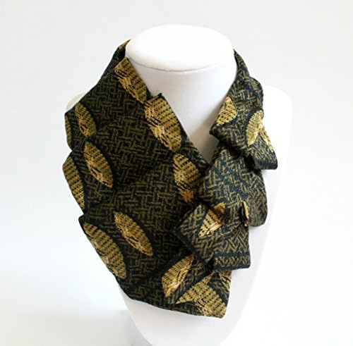 Women's Ascot Made from Men's Silk Tie. Muted Yellow 02