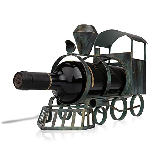 Tooarts Iron Train Wine Bottle Holder Rack Handwork Art