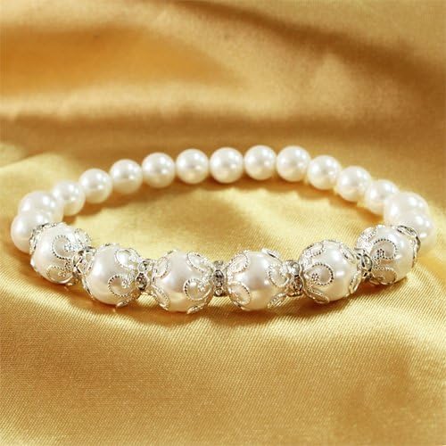 Amazon Co Jp 癒し シェルパール エレガント デザインブレスレット 天然石 パワーストーン アクセサリー ジュエリー