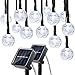 Lumitify 2 Pack Globe Solar String Lights Outdoor, 19.7ft 30 LED Fairy Crystal Ball Solar Decorative Lights (White)