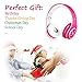 Votones-Wireless Bluetooth Kids Headphones Lightweight Foldable Adjustable Over Ear Earphone with Microphone Aux in SD Card FM for Smartphone PC Tablet(Pink)