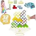 32PCS Tetra Tower Game Balance Stacking Blocks, Tetra Tower Balancing Stacking Board Games Building Blocks Puzzle Toy, Family Games Birthday for Kids Adults