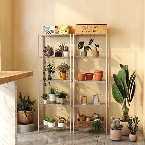 HOMEFORT 5Tier Wire Shelving 5 Shelves Unit Metal Storage Rack Durable Organizer Perfect for