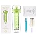 BamTyo Fruit Infuser Water Bottle 32 OZ with New Full Length Infusion Basket,BPA Free,Leak Proof Design,Larger Dual Hand Grips,Flip Lid