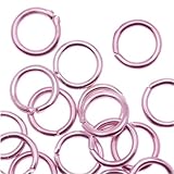 Light Pink Color Aluminum Open Jump Rings 6mm 19 Gauge (50)