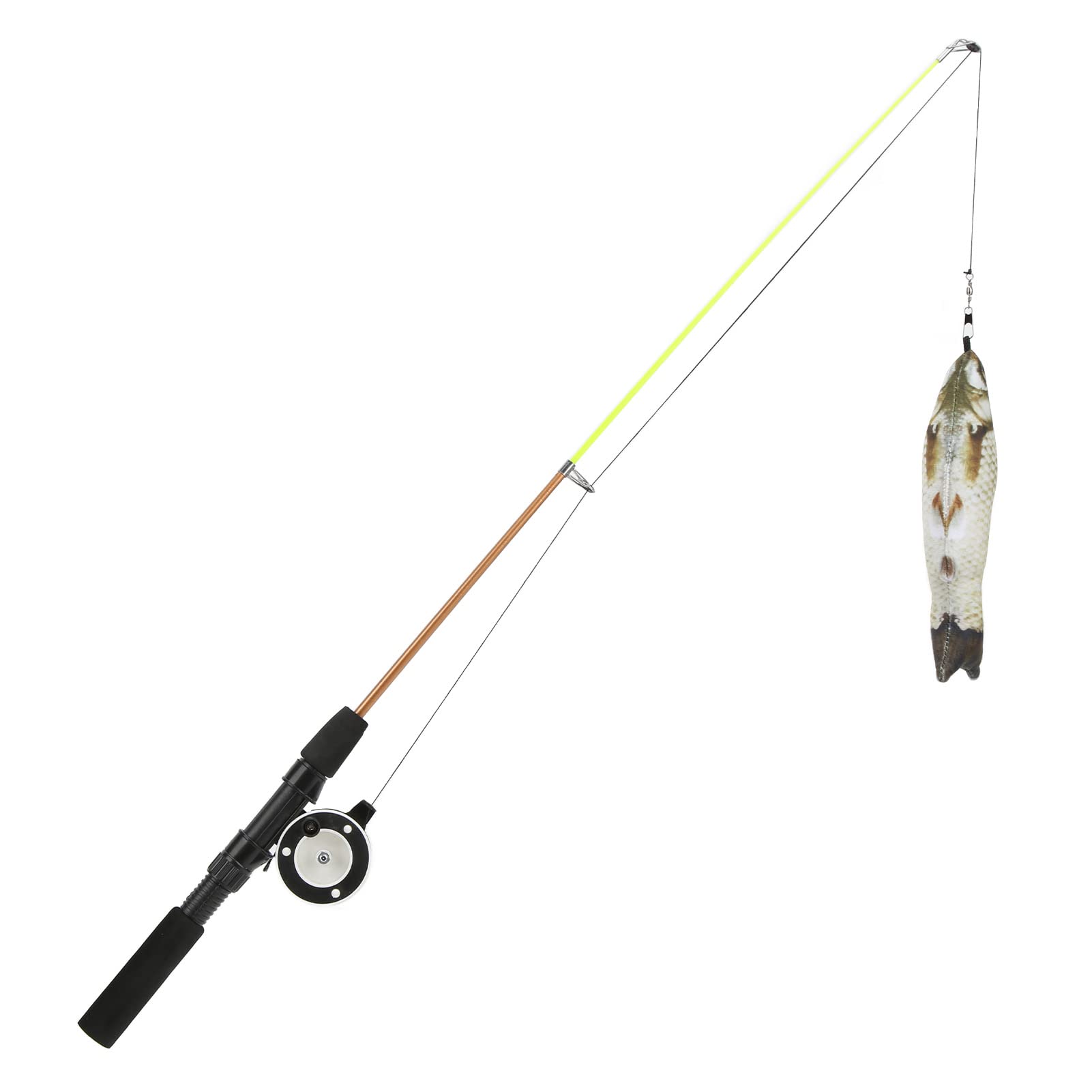 Huaidrum Fishing Rod Cat Toy - Durable Cotton Retractable Pulley Telescopic Fishing Rod for Grass Carp