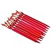 Kungix Tent Stakes Pegs 7” Aluminium Alloy with Reflective Rope 10-Piece (Red)