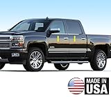 Made In USA! TYGER Fit 2014-2015 Chevrolet/GMC Silverado/Sierra Crew Cab Rear Door is 27'' Only No Curve 4PC Stainless Steel Chrome Window Sill Trim Overlay