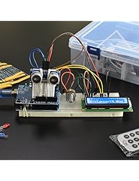 miuzei uno r3 kit de iniciación para Arduino Proyectos Con Uno R3 Board, LCD1602 módulo, placa de pruebas, servo, 9 V 1 A Fuente de alimentación, sensores, LEDs, detallada Tutorial MA13 Chouettes