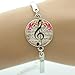 Ingooood Music Bangle Cabochon Dome Art Musical Note Picture silver bracelet For Women Gift
