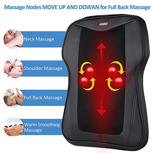 CINCOM Full Back Massager Shiatsu Massage Chair Cushion with Heat for Back Leg Foot Muscle Relaxation and Pain Relief - Home Office and Car Use