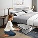 wsryx Large Under Bed Storage Bags Containers, 2 Pack Long Under The Bed Organizer Storage Bins Box with Sturdy Zipper Clear Window for Clothes, Bedding, Comforters, Blankets