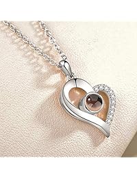 Collar con texto "I Love You", 100 idiomas, set de regalo, collar de nanojoyería, regalo romántico para ella