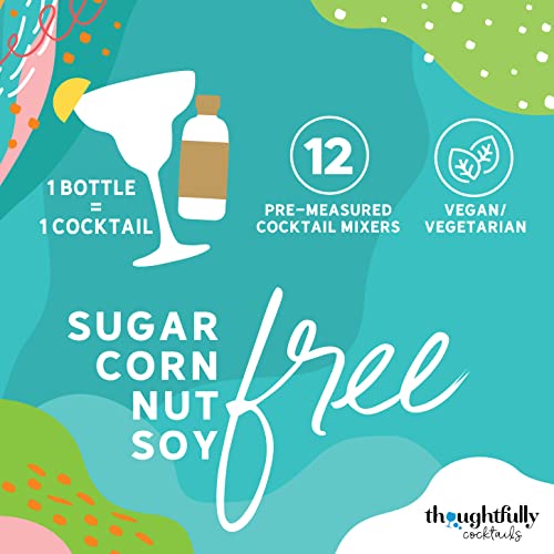 Thoughtfully Cocktails, Skinny Cocktail Mixer Set, Vegan and Vegetarian, Flavors Include